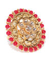 YouBella Red Gold-Plated Adjustable Finger Ring