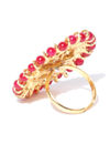 YouBella Red Gold-Plated Adjustable Finger Ring