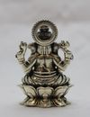 Antique Silver Lord Ganesha Sittting on a Lotus Idol
