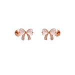 Bow n rose petal studs