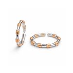 Dotted Edge Two-Tone Toe Ring Set
