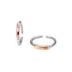 Minimalist Rose Gold Bar Silver Toe Ring Set