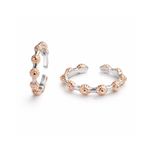Rose Gold Beaded Border Silver Toe Ring Set