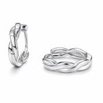 The Urban Ribbed Silver Hoop bali