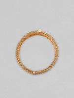 Gold Plated With Red And White Zircon Stone Statement Bangle