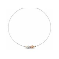 Tri Tone Textured Bead Choker necklace 