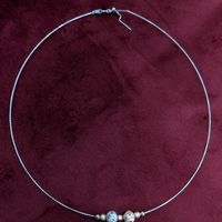 Tri Tone Textured Bead Choker necklace 