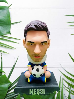 Messi - Bobblehead with a Mobile Holder - intended for use as a car dashboard accessory or desk decoration