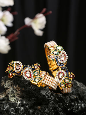 YouBella Jewellery Traditional Gold Plated Bracelet Bangle Set for Girls and Women