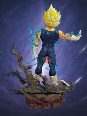 Majin Vegeta Action Figure 22CM Dragon Ball Z Anime Action Figure Vegeta Collectible Statue with Replaceable Bust Majin Vegeta DBZ PVC Figure for Anime Fans, Gifts