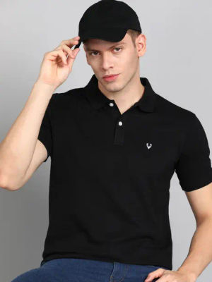 Men Solid Polo Neck Cotton