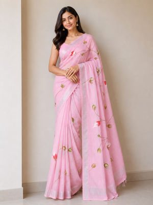 Linen. Brush. Saree