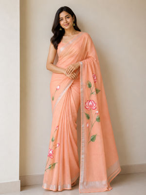 Linen. Brush. Saree