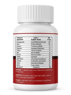 Harb X Testo Booster Capsules for Men Stamina & Energy (30 Caps, 800mg) - 100% Ayurvedic