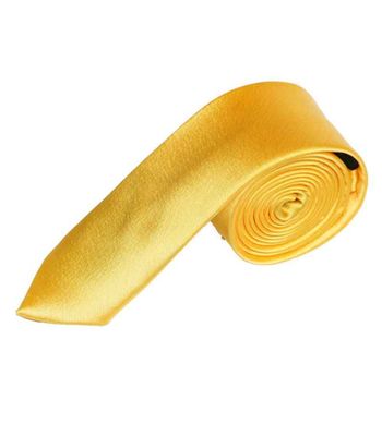 Tiekart men yellow plain solids skinny slim tie