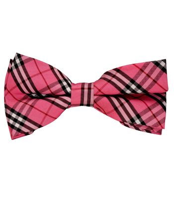 Tiekart men pink checked  knotted double bow tie
