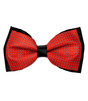 Tiekart men red knotted double bow tie