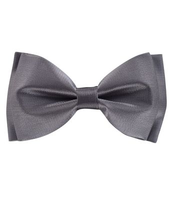 Tiekart men grey plain solids knotted double bow tie