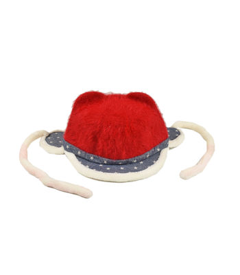 Cute Funky Red Winter Warm Woolen Cap With Side Ear Covering for Kids