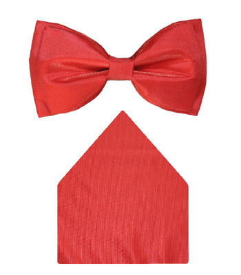 Tiekart cool combos red plain solids  bow tie+pocket square