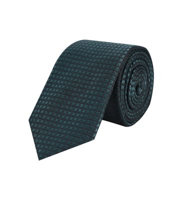 Men Tie - Green Geometrical design designer Micro Fiber Necktie for Men