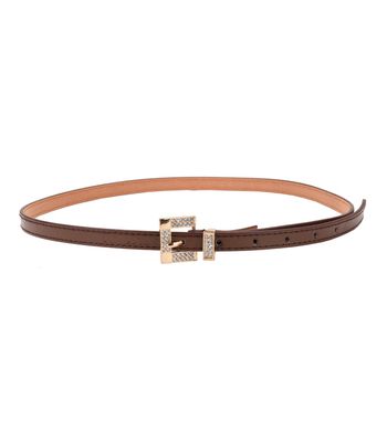 Tiekart women brown stone embedded  belt