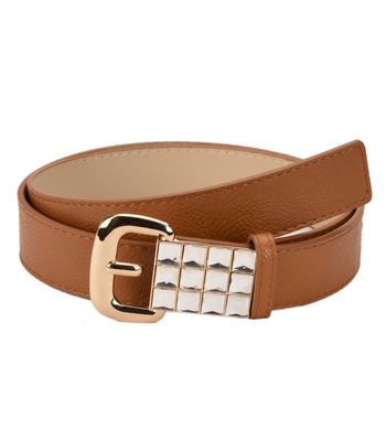 Tiekart women brown stone embedded  belt