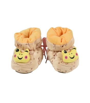 Funky Brown Flannel Booties Footwear for Baby Boys and Baby Girls