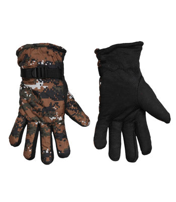 Brown Windproof Riding Biking Winter Full Finger Warm Winter Gloves With Fur Lining Inside for Men