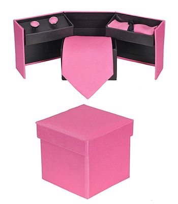 Tiekart cool combos pink   tie+pocketsquare+cufflink