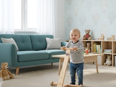 Baby Steps Push Walker | Natural Wood Finish