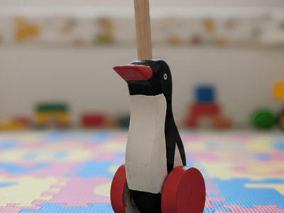 Wooden Penguin Pusher