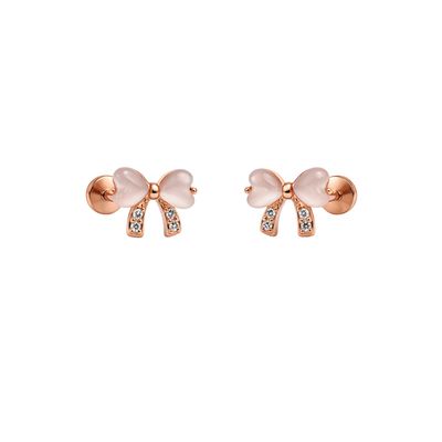 Bow n rose petal studs