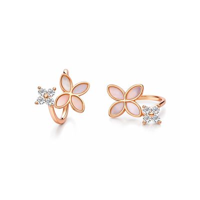 Butterfly Motif Gemstone Rose Gold Toe Ring Set