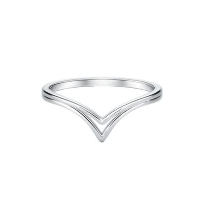 Essence Stackable V Silver Ring