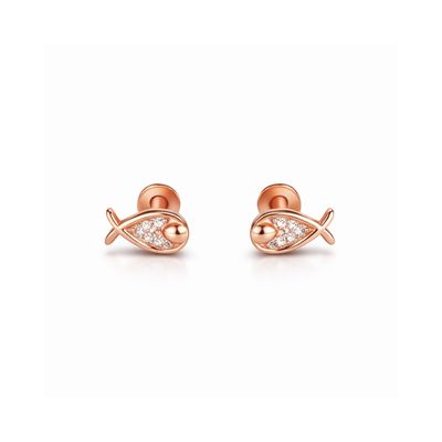 Fish shape Rose studs