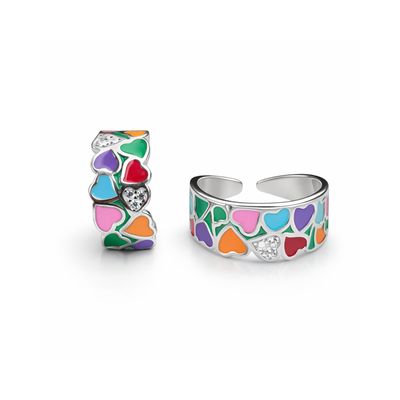 Heart Enamel Band Ring