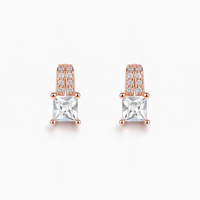 Modern prism rhodium studs