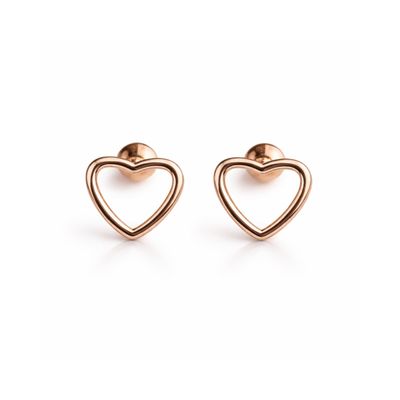 Open heart rose studs