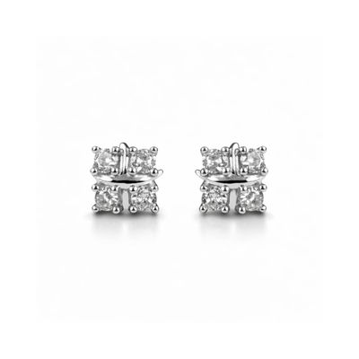 Square shape diamond minimal studs