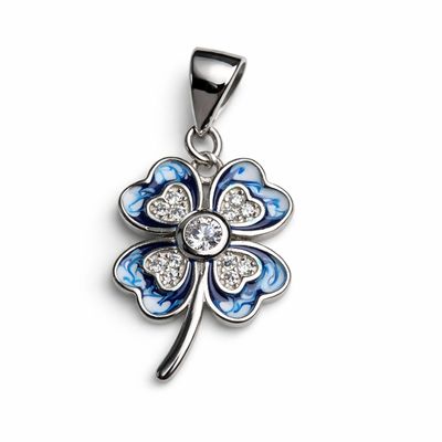 The Azure Lucky Clover Pendant
