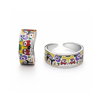 The Pop-Art Character Enamel Band Ring