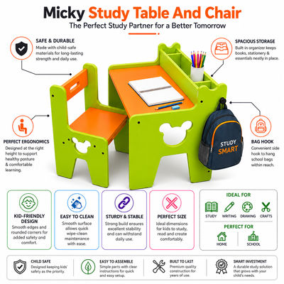 Micky Study Table And Chair 