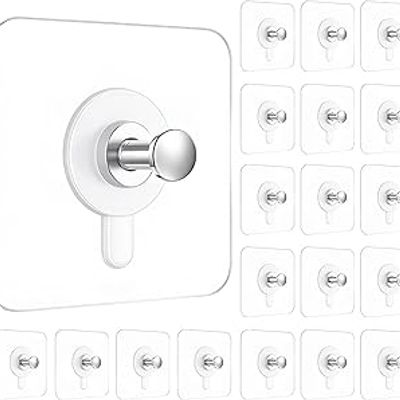 DALUCI Self Adhesive Wall Hooks 20 Pcs – Heavy Duty Nail-Free