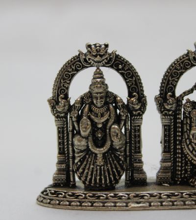 Antique Silver Lord Venkateshwara and Devi Lakshmi Idol
