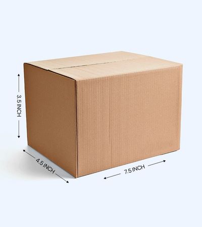 Corrugated Boxes 7.5x4.5x3.5 inches (Pack of 100)