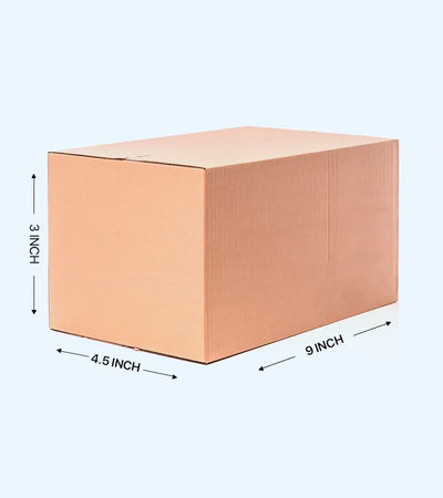 Corrugated Boxes 9x4.5x3 inches (Pack of 100)