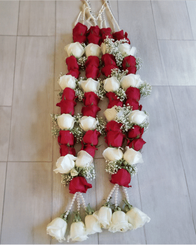 Red n White Flower Jaimala