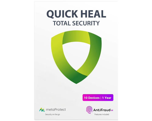 Quick Heal Total Security (10 Devices / 1 Year) with AntiFraud.AI