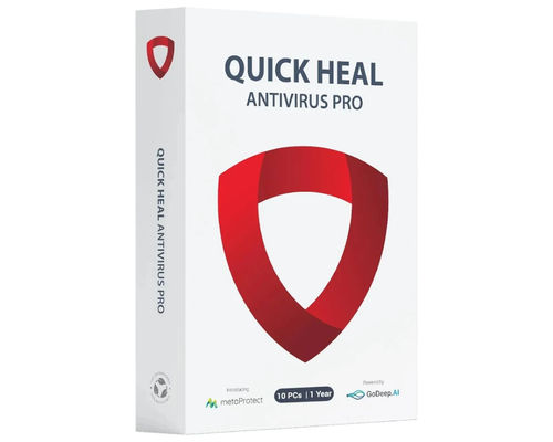 Quick Heal Antivirus Pro (10 Devices / 1 Year) with AI-Based Protection